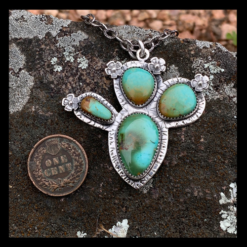 Blooming Prickly Pear Turquoise Necklace 2