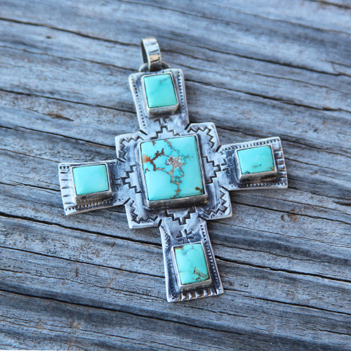 Southwest Cross Turquoise Necklace