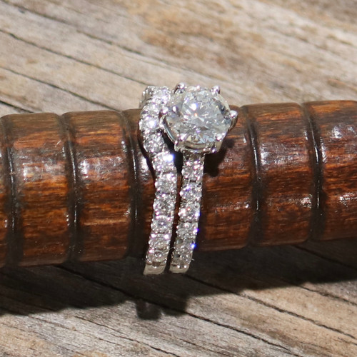 Amore 14KX1 White Gold & Diamond Solitaire Wedding Ring