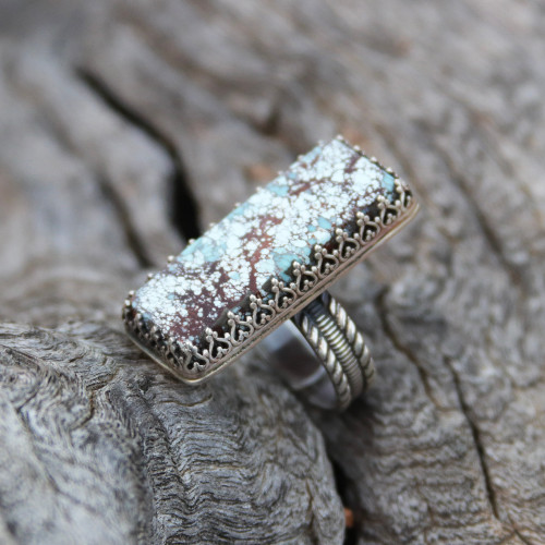 Red River Rectangle Turquoise Ring