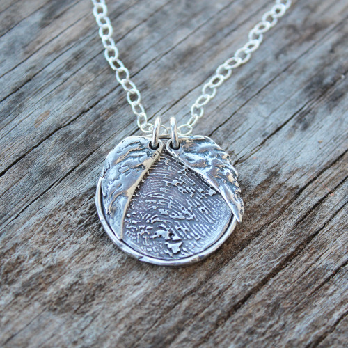 Angel Wings Fingerprint Necklace