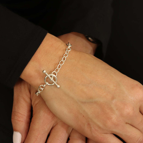 Medium Sized Cable with Ball Toggle Bracelet Medium Sized Cable with Ball Toggle Bracelet