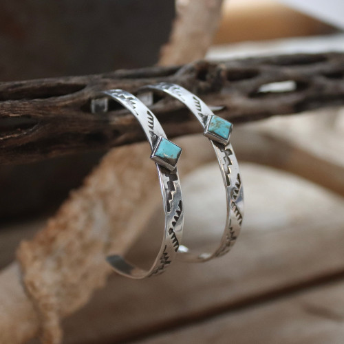 Carino Aztec Wide Hoop Earrings Carino Aztec Wide Hoop Earrings