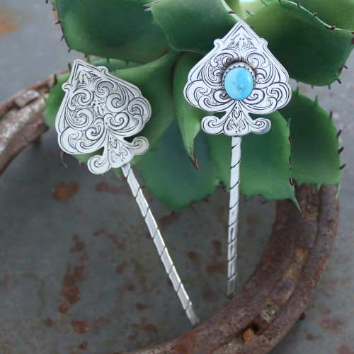 Engraved Spade Hat Pick Engraved Spade Hat Pick