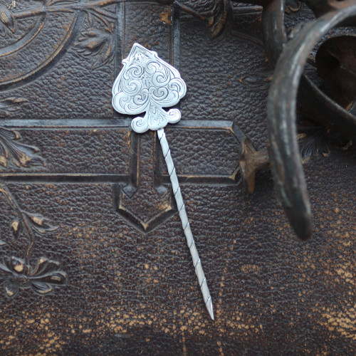 Engraved Spade Hat Pick Engraved Spade Hat Pick