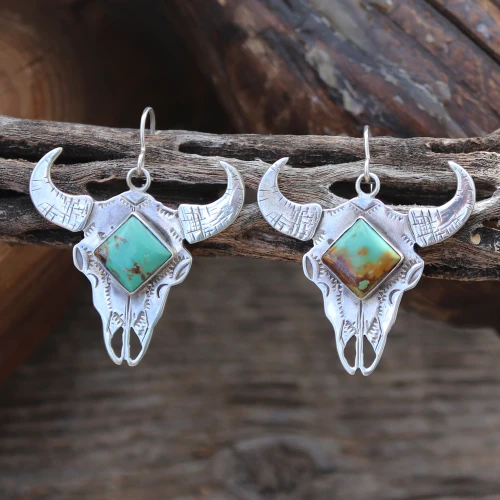 Kiowa Buffalo Skull Earrings