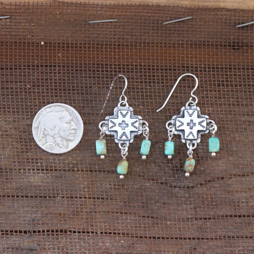 Tahoka Cross with Turquoise Earrings