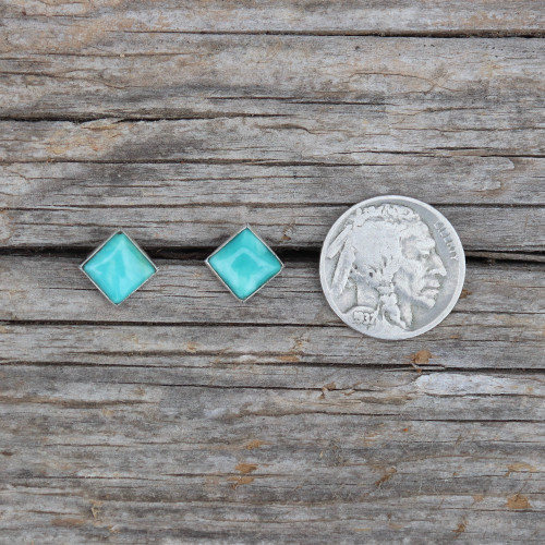 Turquoise Diamond Dot Earrings Turquoise Diamond Dot Earrings