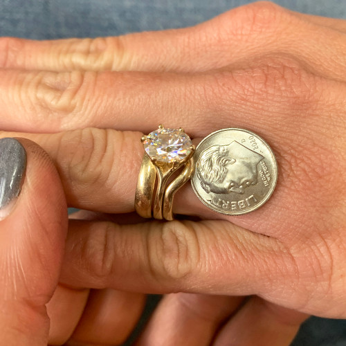 Gold Diamond Solitaire Wedding Ring Set