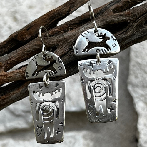 Deer Shaman Petroglyph Earrings