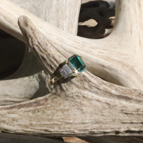 Emerald and Diamond Wedding Ring