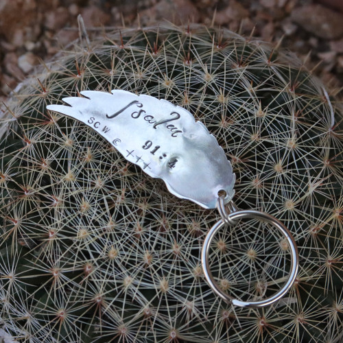 Initial Feather Turquoise Key Chain Initial Feather Turquoise Key Chain