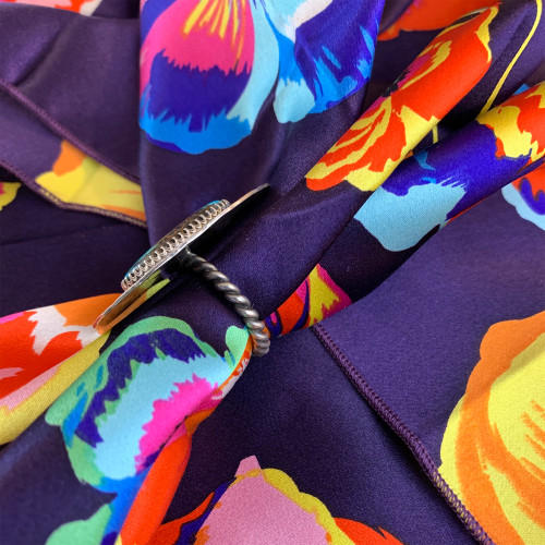 Southwest Stamped Turquoise Scarf Slide 4