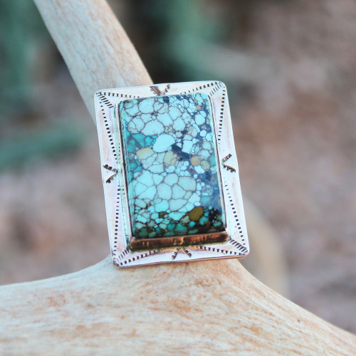 Stamped Turquoise Ring