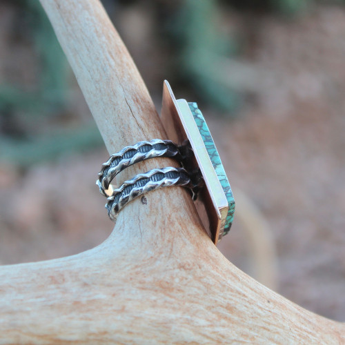 Stamped Turquoise Ring