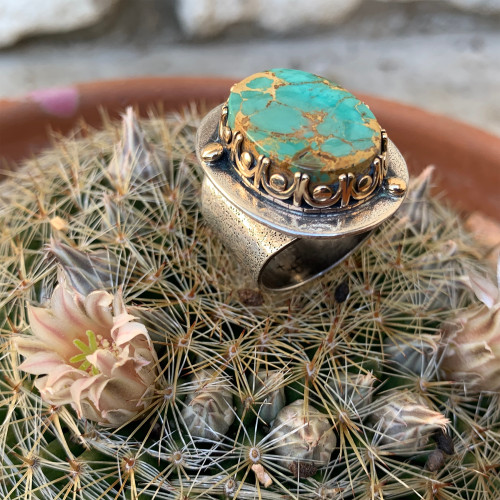 Stamped Turquoise Ring 3