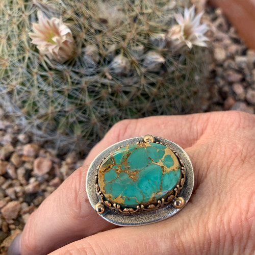 Stamped Turquoise Ring 3