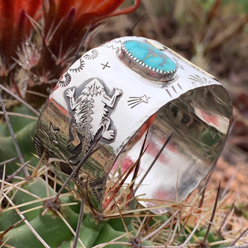 Ranch Brand Stamped Turquoise Cuff Bracelet 1