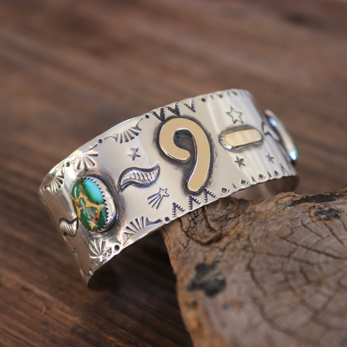Ranch Brand Stamped Turquoise Cuff Bracelet 2