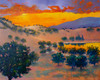 Sunset Over Brite Lake (Original Painting) Oil on Canvas 30 x 24 by Terry d. Chacon