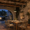 Farmhouse Indoor/Outdoor LED Barn Pendant Light with Downrod