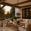 Pottery Style Indoor/Outdoor LED Pendant Light with Downrod