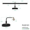 19" 4"-Height LED Piano Lamp - Black/Satin Nickel