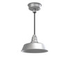 12" Farmhouse LED Pendant Light in Galvanized Silver