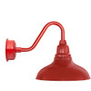 12" Dahlia LED Barn Light with Vintage Arm in Cherry Red