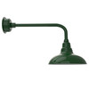 12" Dahlia LED Barn Light with Traditional Arm in Vintage Green