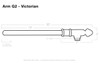 Arm Dimensions for 18" Calla LED Barn Light with Victorian Arm - Mahogany Bronze