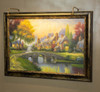 Example: Tru-Slim Hardwired LED Picture Light - Antique Brass Mounted on Painting
