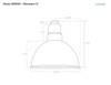 Shade Dimensions for 8" Blackspot LED Sign Light with Rustic Arm in White 