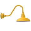 12" Dahlia LED Gas Station Light with Rustic Arm in Yellow