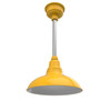 12" Dahlia LED Pendant Barn Light in Yellow with Galvanized Silver Downrod