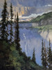 Flavor Of Blue - Glacier National Park (Original Painting) Oil on Linen 12x9 by Linda Glover Gooch