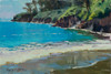 Hearst Beach Waves (Original Painting) Oil on Linen Board 8x12 By Sergio Lopez
