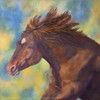 There is Power-Wild Horse (Original Painting) Oil on Canvas 30x30 by Teresa Lynn Johnson