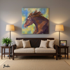 There is Power-Wild Horse (Original Painting) Oil on Canvas 30x30 by Teresa Lynn Johnson