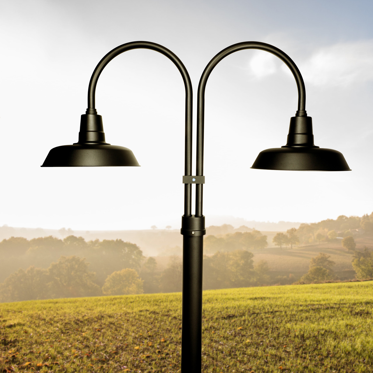 Vintage Double Post Outdoor Lighting – 8 ft or 11 ft Heights, Multiple ...