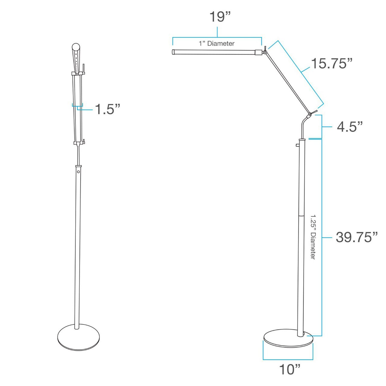 High Powered, Dimmable LED Piano Floor Lamp Cocoweb Quality LED Lighting  Specialists