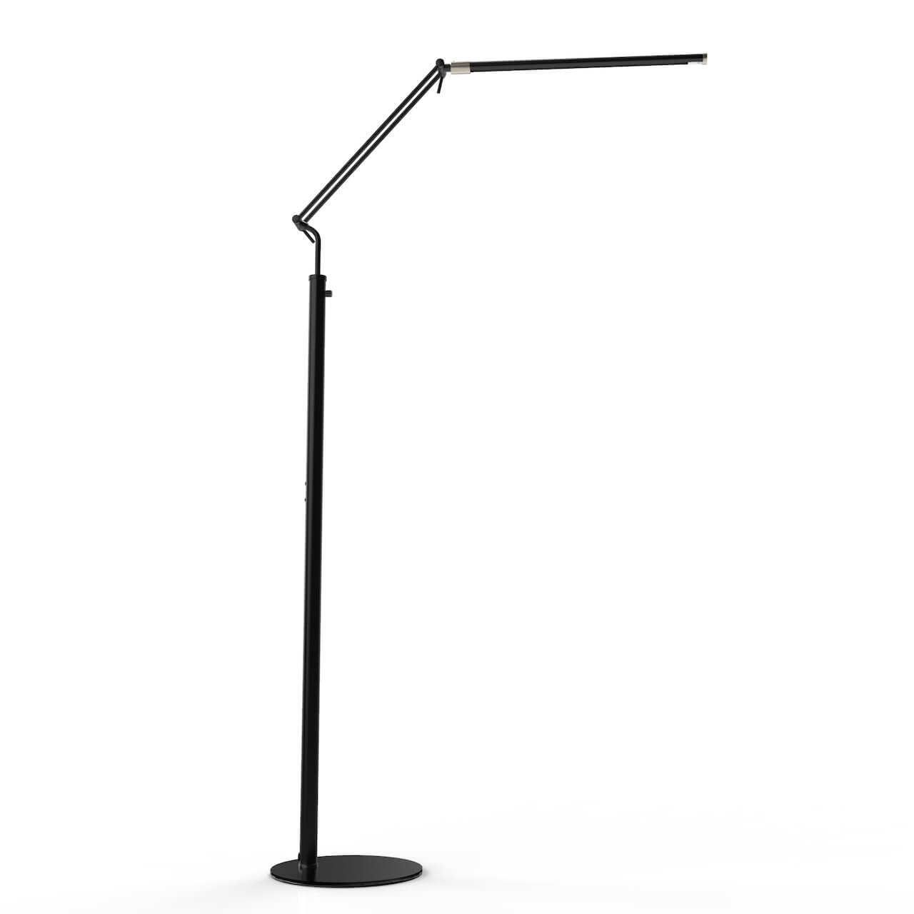 High Powered, Dimmable LED Piano Floor Lamp - Black/Satin Nickel
