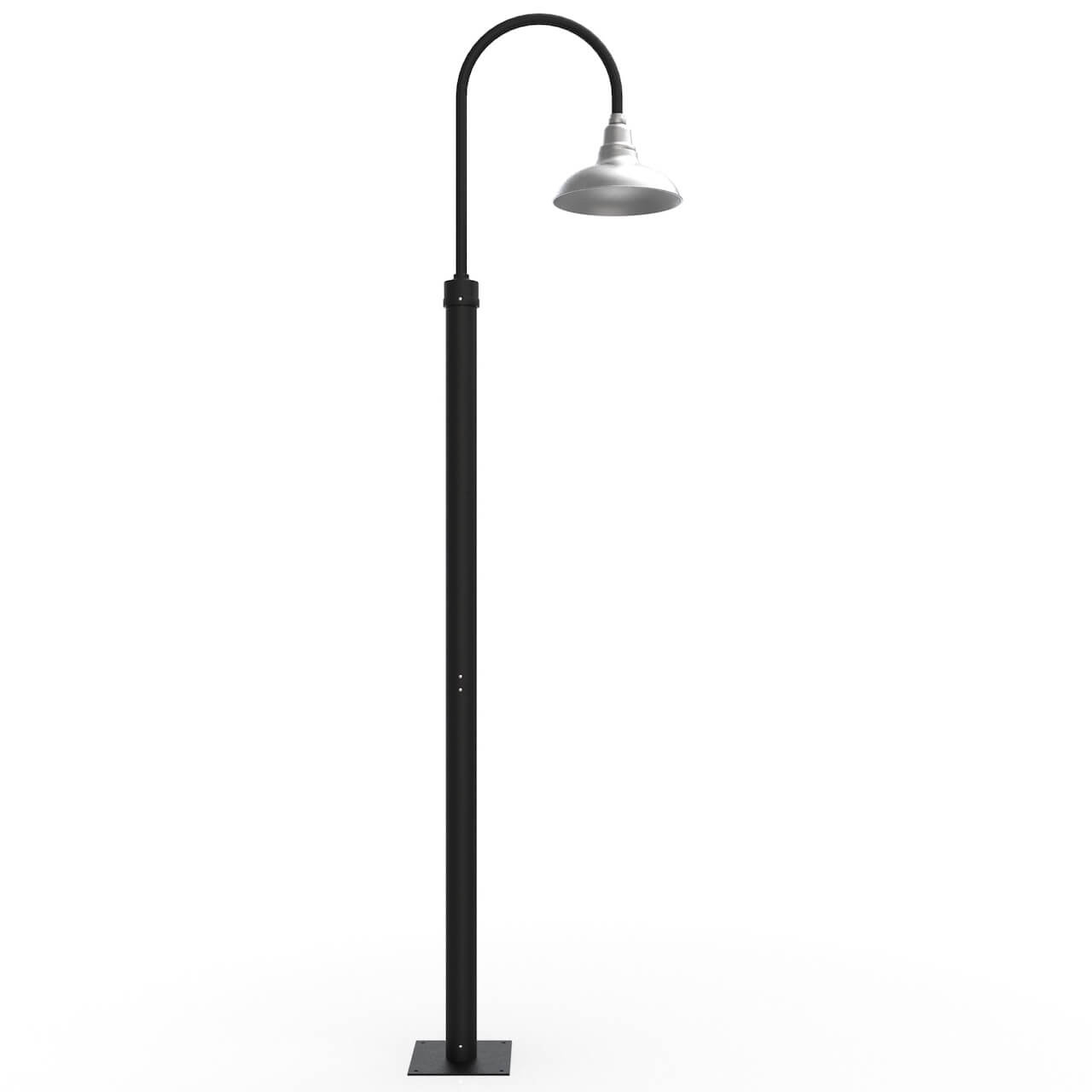 Dahlia Outdoor LED Post Light with Galvanized Silver Shade in 8ft
