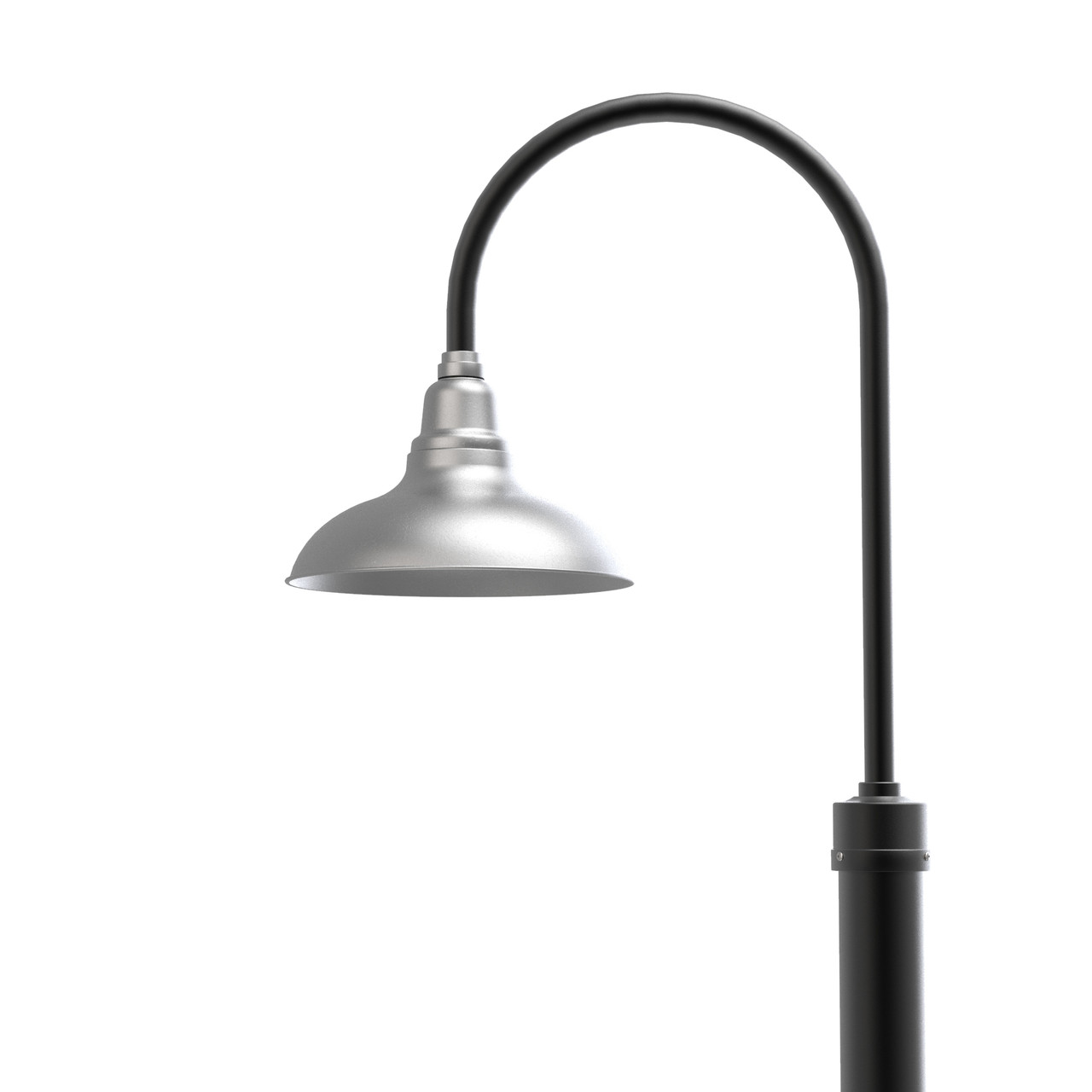 ライト・ランタン hxo design light pole silver AL Dahlia Outdoor LED Post Light with Galvanized Silver Shade in 8ft