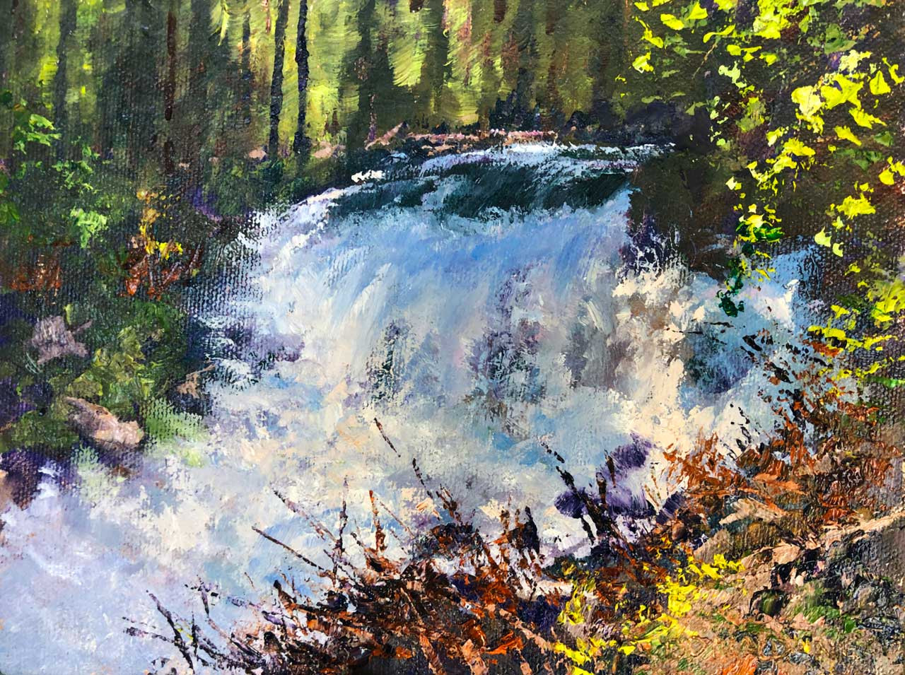 Lee Vining Creek (Original Painting) Oil on Panel 6x8 by Donald