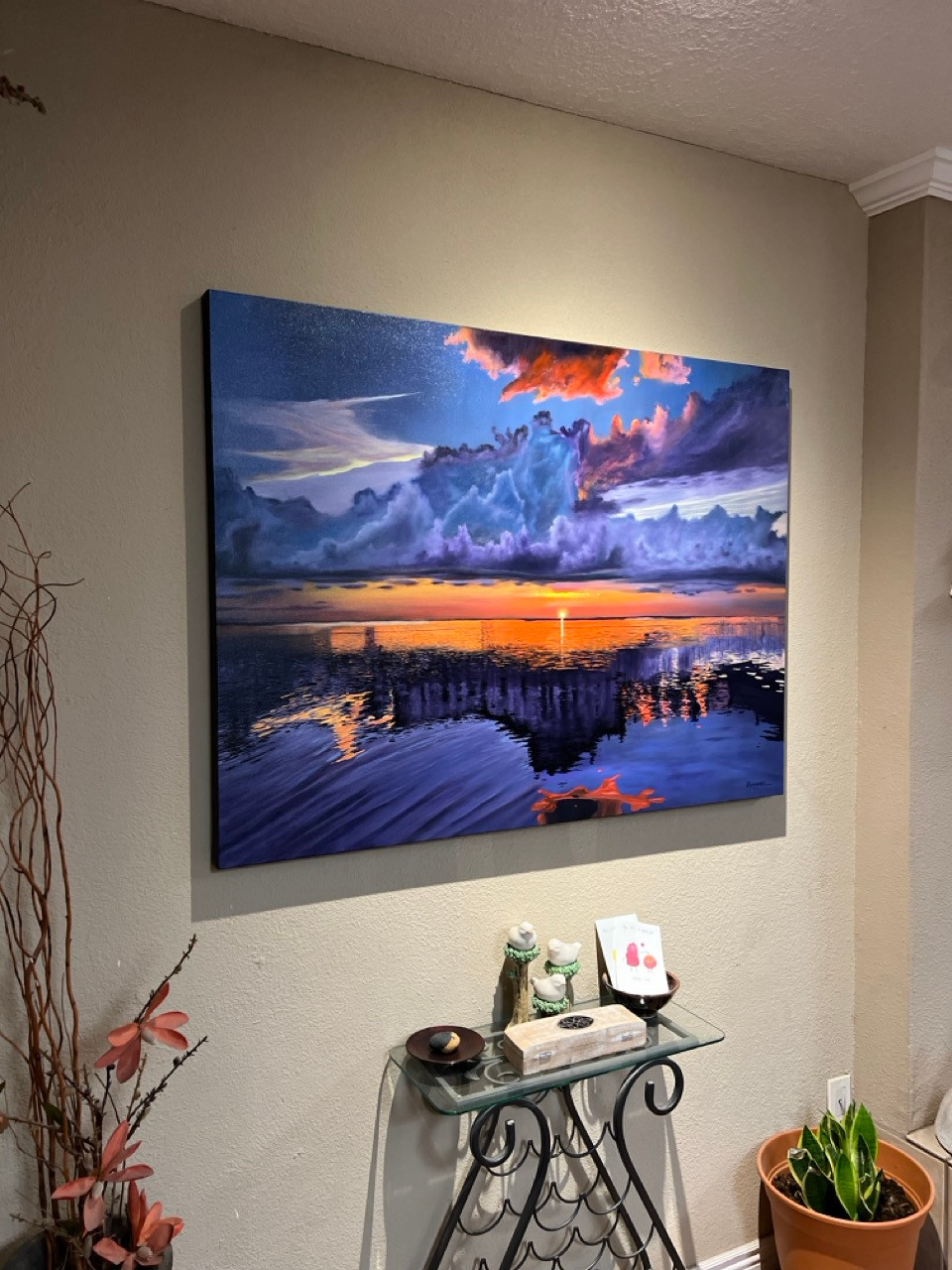 Monumental Skies Over Ocean Reflections (Original Painting) Oil on