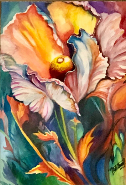 White Poppy (Original Painting) Acrylic on Canvas 24x36 by Michael Grant White Poppy (Original Painting) Acrylic on Canvas 24x36 by Michael Grant