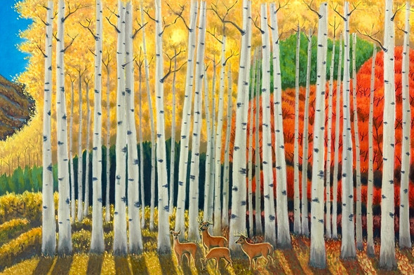 Autumn Colors (Original Painting) Oil on Canvas 24x36 Framed by Han Mook Kim Autumn Colors (Original Painting) Oil on Canvas 24x36 Framed by Han Mook Kim