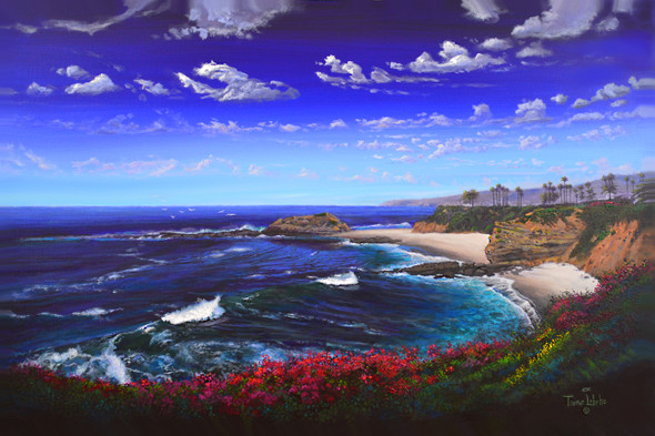 Blessings From Above, Laguna Beach (Original Painting) Acrylic on Canvas Gallery Wrapped 24x36 Unframed by Trevor Lohrke