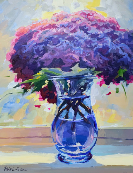 Summer Trimmings  (Original Painting)  Acrylic on Canvas 14x11  by Kristina Sellers